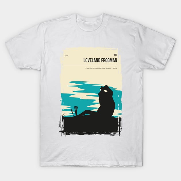 Loveland Frogman Vintage Minimal Travel Poster T-Shirt by jornvanhezik